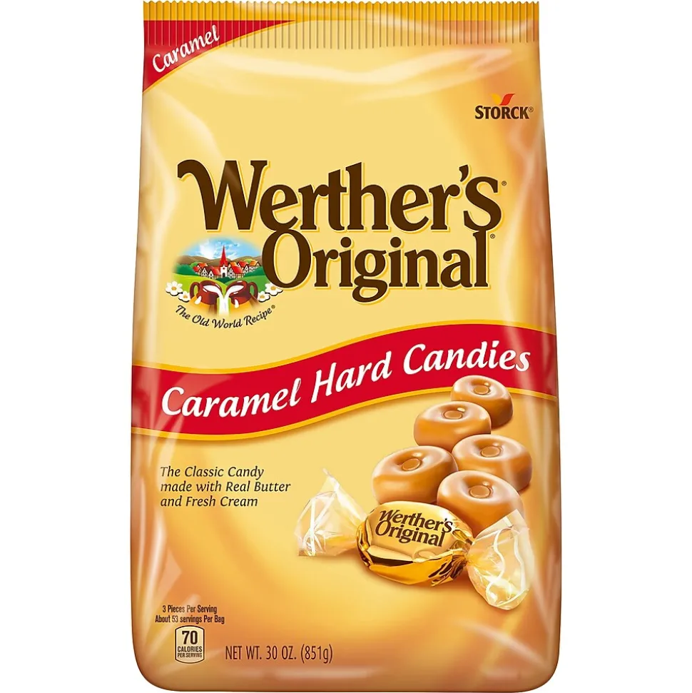 Werther's Original Carmel Hard Candies and Riesen Carmel Chocolates, 30 oz (600-00285)