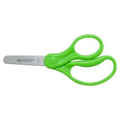Westcott 5" Stainless Steel Kid's Scissors, Blunt Tip, Assorted Colors, 12/Pack (13140)