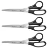 Westcott All Purpose 8" Stainless Steel Standard Scissors, Pointed Tip, Black, 3/Pack (16907)