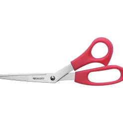 Westcott All Purpose 8" Stainless Steel Standard Scissors, Pointed Tip, Red (10703)