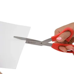 Westcott All Purpose 8" Stainless Steel Standard Scissors, Pointed Tip, Red (10703)