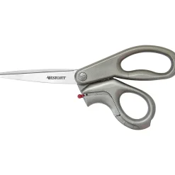 Westcott E-Z Open 8" Stainless Steel Multi-Purpose Scissors, Pointed Tip, Gray (13227)