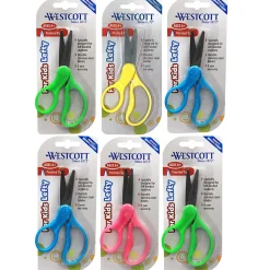 Westcott School Left-Handed 5" Kids Stainless Steel Scissors, Assorted Colors, Pack of 6 (ACM13178-6)