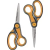Westcott Titanium Bonded 8" Stainless Steel Multi-Purpose/Heavy Duty Scissor, Pointed Tip, Gray/Yellow, 2/Pack (16550)