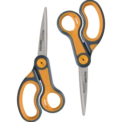 Westcott Titanium Bonded 8" Stainless Steel Multi-Purpose/Heavy Duty Scissor, Pointed Tip, Gray/Yellow, 2/Pack (16550)
