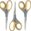 Westcott Titanium Bonded 8" Titanium Multi-Purpose/Heavy Duty Scissor, Pointed Tip, Gray/Yellow, 3/Pack (17532)