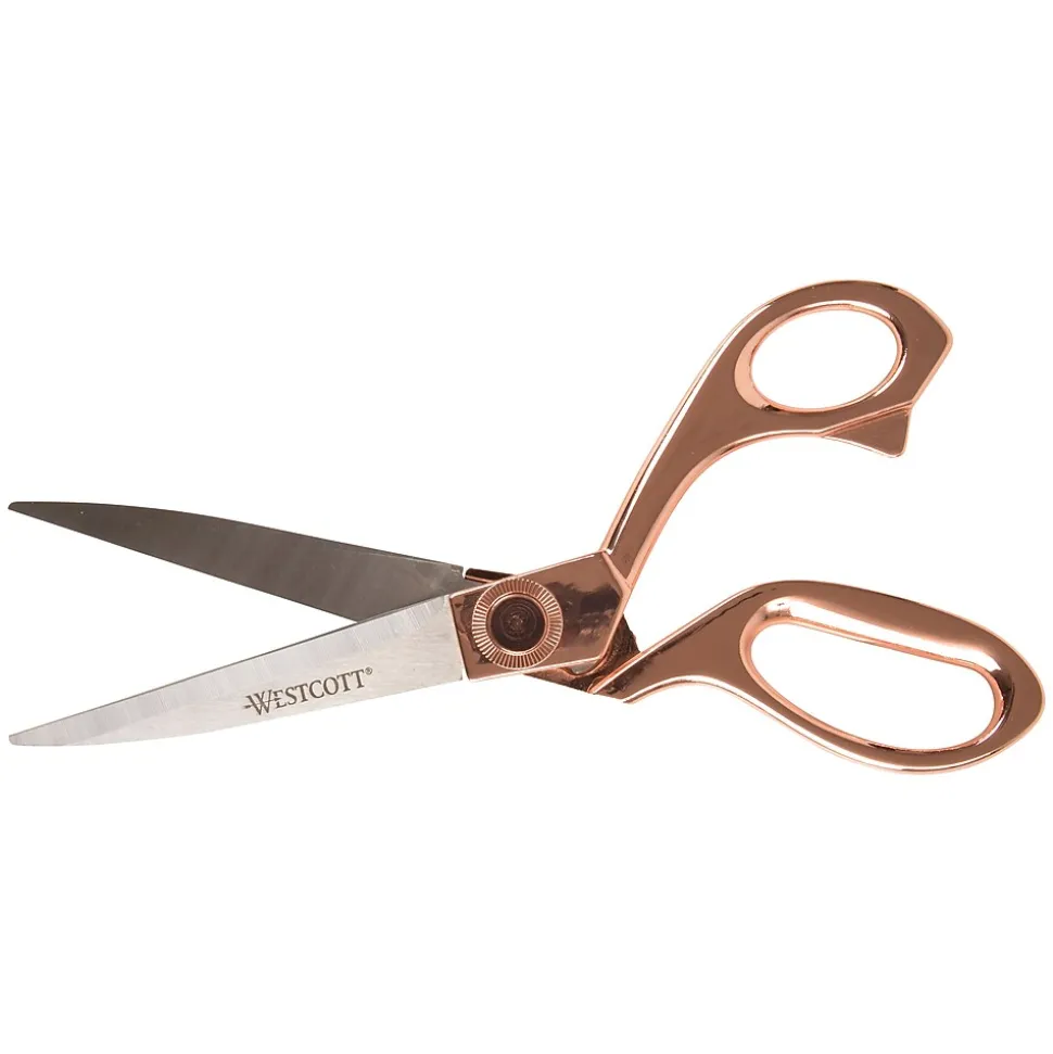 Westcott® Vintage 8" Stainless Steel Heavy Duty Scissors, Pointed Tip, Rose Gold Finish (16968)