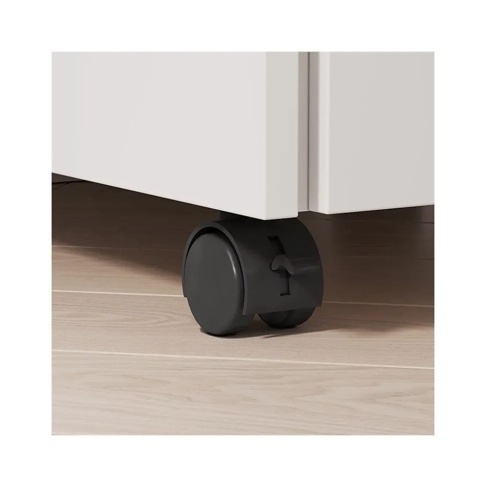 Whalen Breenly 2-Drawer Mobile Vertical File Cabinet, Letter/Legal Size, 28"H x 16"W x 20.63"D, Off-White/Gold (SPUS-BRMF-WH)