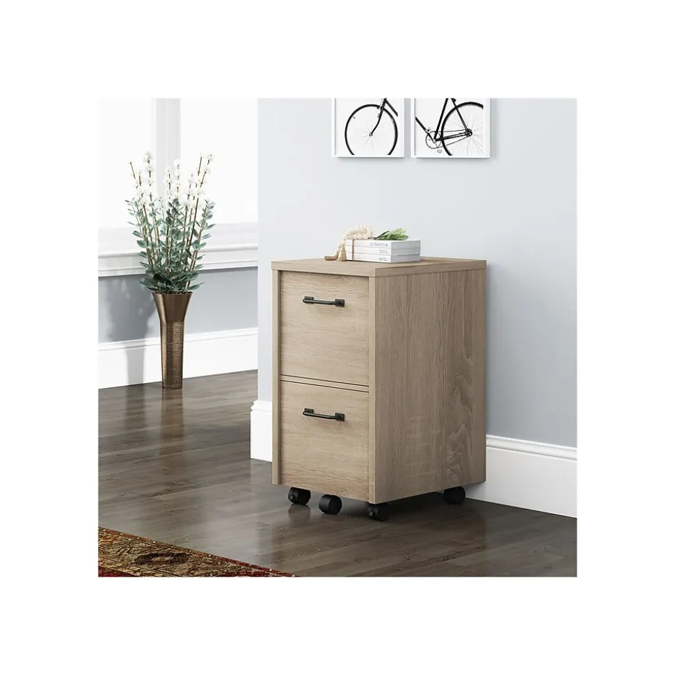 Whalen Dulzura 2-Drawer Mobile Vertical File Cabinet, Letter/Legal Size, 29.25"H x 17"W x 20"D, Warm Brown (SPUS-DZMF-LBM)