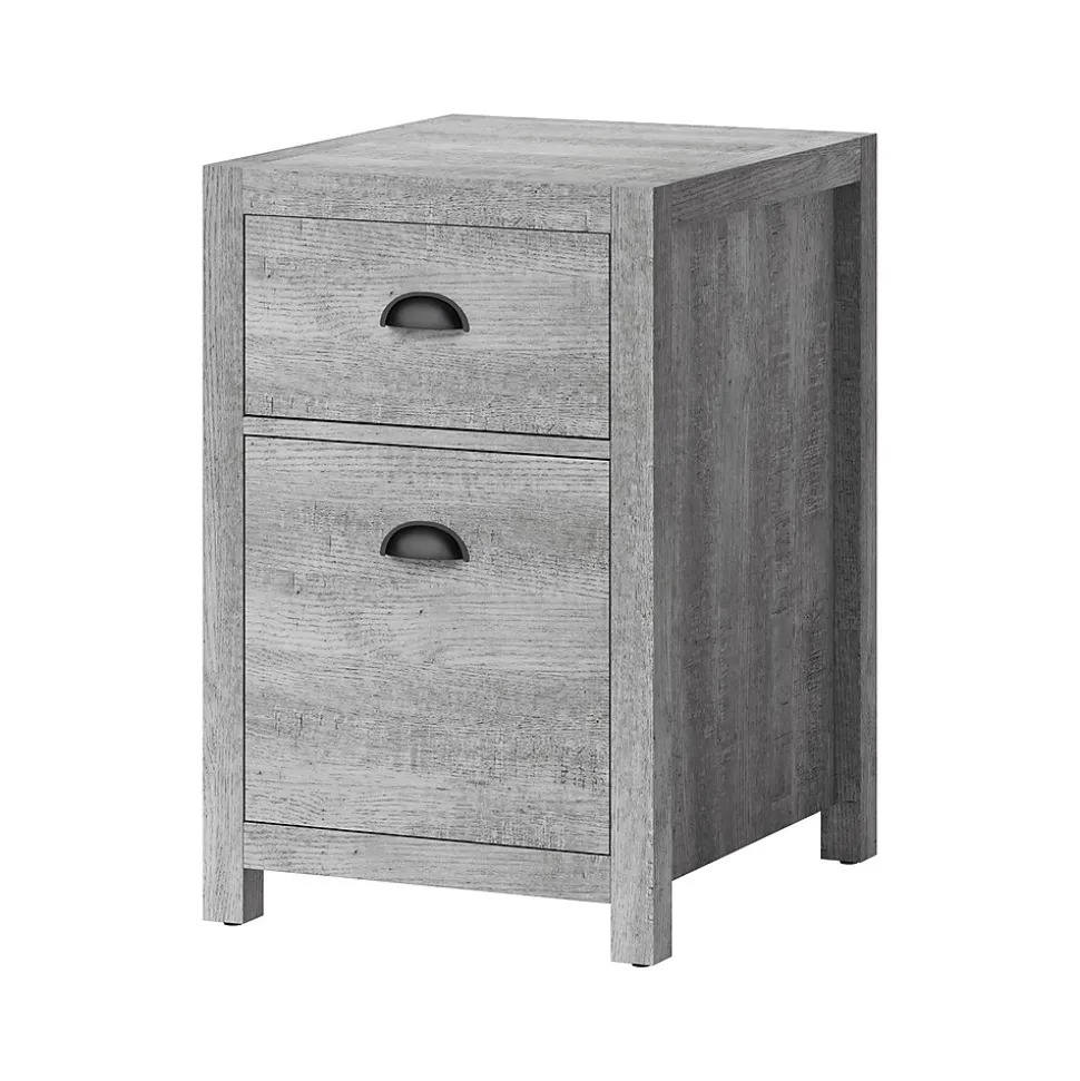 Whalen Fallbrook 2-Drawer Vertical File Cabinet, Letter/Legal Size, 26.25"H x 17"W x 20"D, Smoked Ash (SPUS-FBSF-GM)