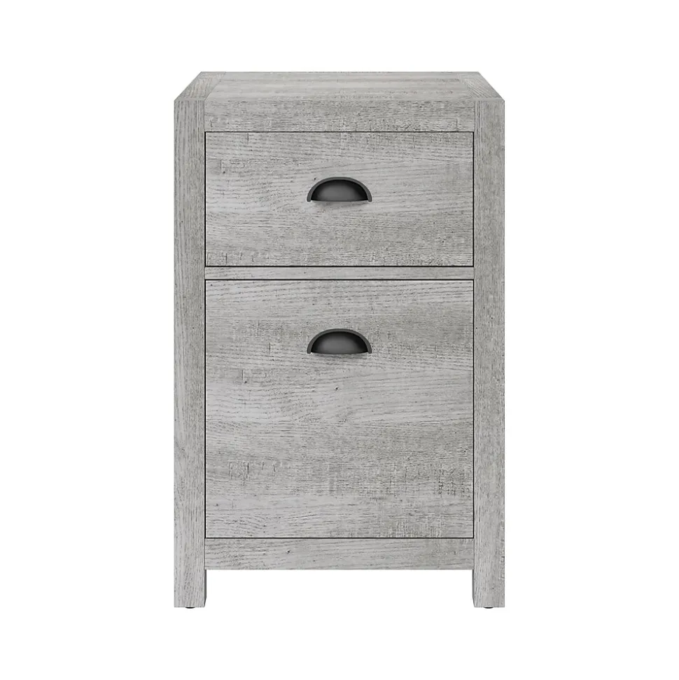 Whalen Fallbrook 2-Drawer Vertical File Cabinet, Letter/Legal Size, 26.25"H x 17"W x 20"D, Smoked Ash (SPUS-FBSF-GM)