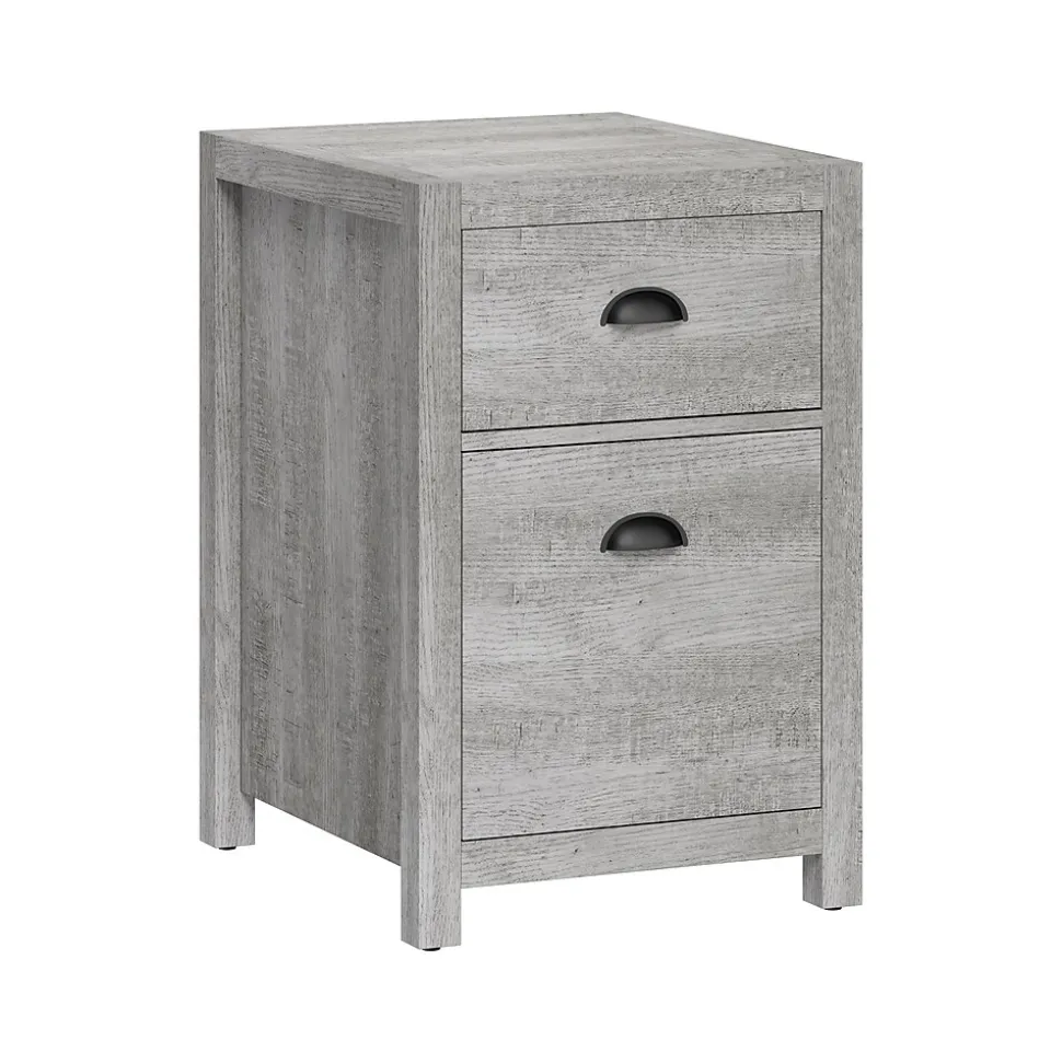 Whalen Fallbrook 2-Drawer Vertical File Cabinet, Letter/Legal Size, 26.25"H x 17"W x 20"D, Smoked Ash (SPUS-FBSF-GM)