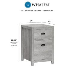 Whalen Fallbrook 2-Drawer Vertical File Cabinet, Letter/Legal Size, 26.25