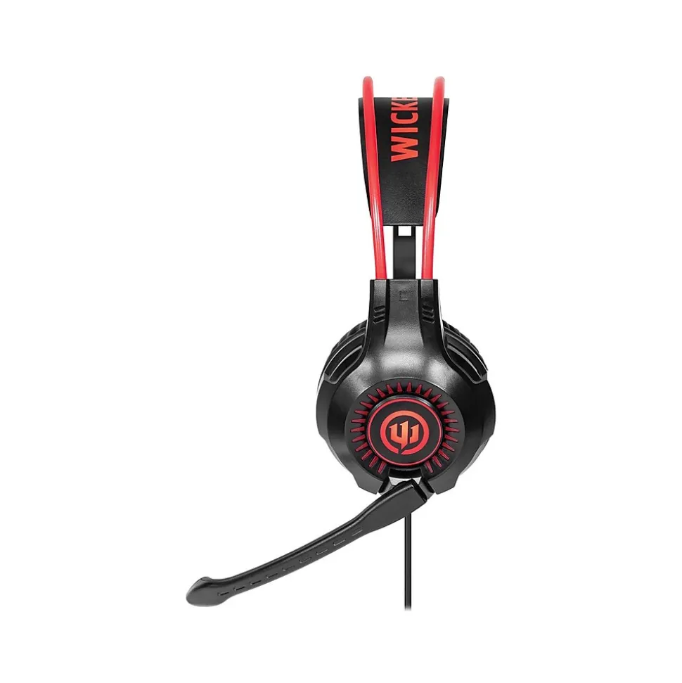 Wicked Audio Grid Legion 500 Stereo Gaming Headset, 3.5mm, Black/Red (WI-GH500)