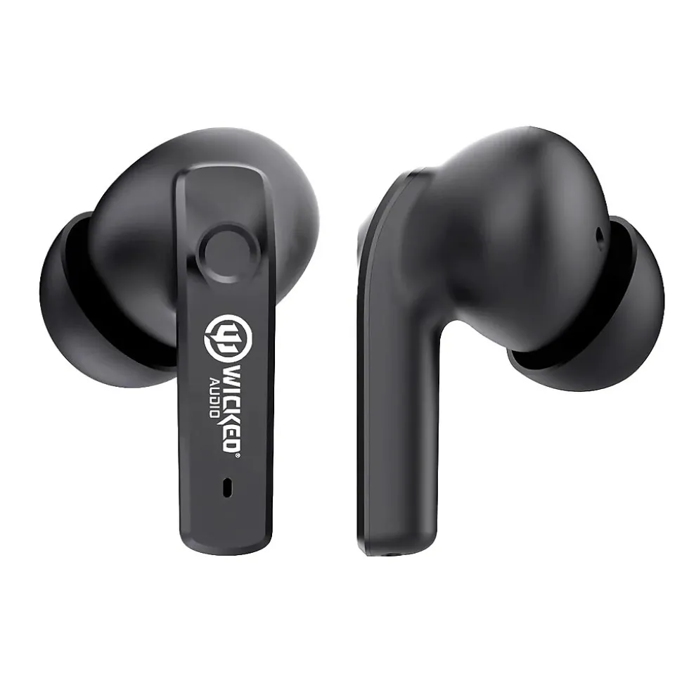 Wicked Audio Mojo 800 Wireless Active Noise Canceling Earbud Headphones, Bluetooth, Black (WI-TW4850)