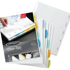 Wilson Jones View-Tab Blank Paper Dividers, 8-Tab, White, Set (W55965)