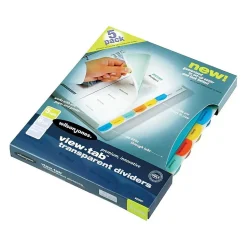 Wilson Jones View-Tab Filing Dividers, Letter Size, Multicolor, 5/Pack(W55567)