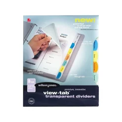 Wilson Jones® View-Tab® Transparent Dividers, 8-Tab Set, Multicolor (W55067)