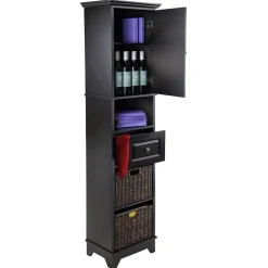 Winsome 20618 Cabinet with Baskets, Black