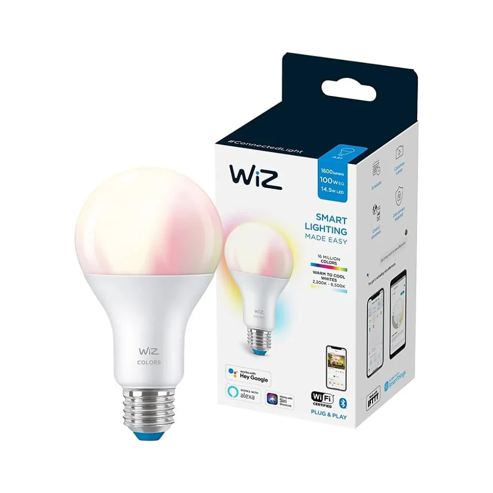WiZ 100W Equivalent A21 LED Smart Bulb, White (603514)
