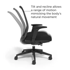 Workplace2.0™ Bedford Ergonomic Fabric/Mesh Swivel Task Chair, Black (UN60991)