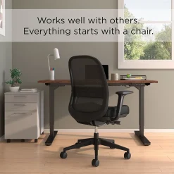 Workplace2.0™ Bedford Ergonomic Fabric/Mesh Swivel Task Chair, Black (UN60991)