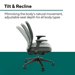 Workplace2.0 Health™ Bedford Polyurethane/Nylon Task Chair, Black (WP62574)