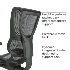 Workplace2.0 Lawton Ergonomic Mesh Swivel Task Chair, Black (UN62655)