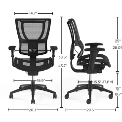 Workplace2.0 Lawton Ergonomic Mesh Swivel Task Chair, Black (UN62655)