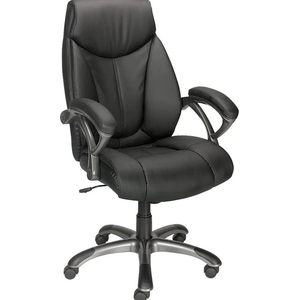 Workplace2.0™ Ramsey Ergonomic Bonded Leather Swivel Manager Chair, Black (ST62216)
