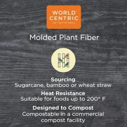 World Centric Fiber Trays, PLA Lined, PFAS Free, 8.3 x 4.9 x 0.7, Natural, 500/Carton