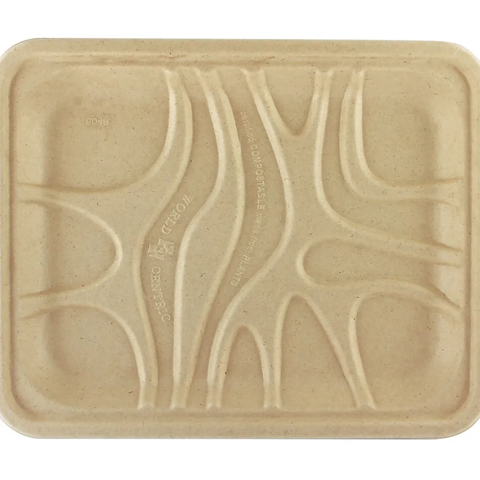 World Centric Fiber Trays, PLA Lined, PFAS Free, 9.1 x 7.1 x 0.7, Natural, 500/Carton