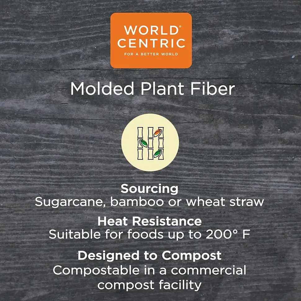 World Centric Fiber Trays, PLA Lined, PFAS Free, 9.1 x 7.1 x 0.7, Natural, 500/Carton