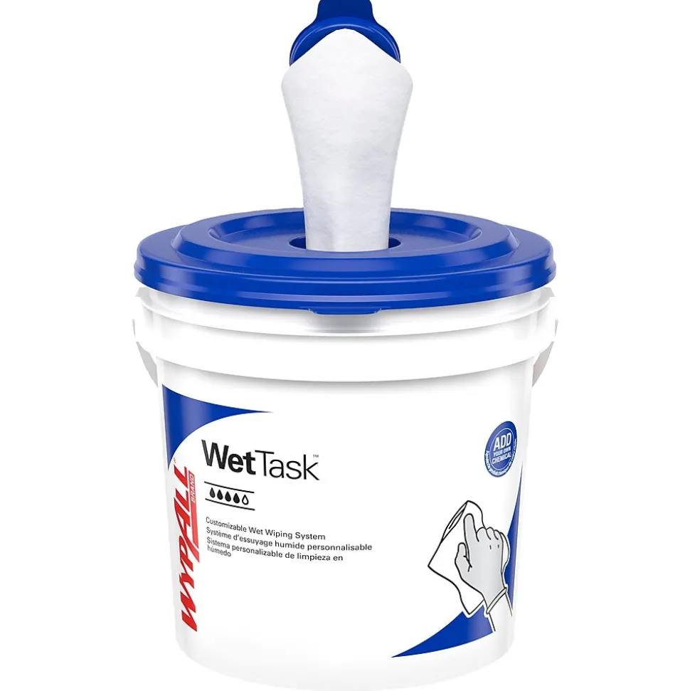 WypAll CriticalClean WetTask Fabric Cleaning Wipers, 12.5" x 12", White, 140 Sheets/Roll, 6/Carton (06411)