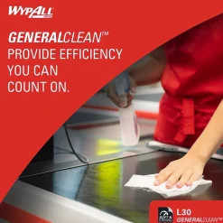 WypAll GeneralClean L30 Durable Fibers Cleaning Wipers, 9.8