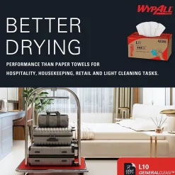 WypAll GeneralClean L10 Fabric Cleaning Wipers, 10.25