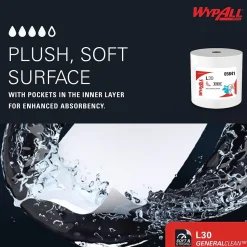 WypAll GeneralClean L30 Fabric Cleaning Wipers, 13.3