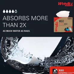 WypAll GeneralClean X60 Fabric Cleaning Wipers, 12.5