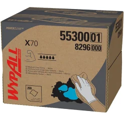 WypAll PowerClean X70 Cloths, 11.1" x 16.8", White, 200 Sheets/Box (55300)