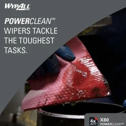 WypAll PowerClean X80 Cloth Cleaning Wipers, 16.8