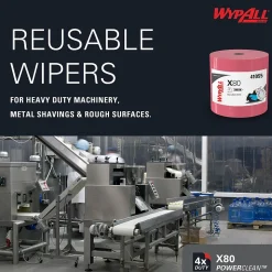 WypAll PowerClean X80 Cloth Cleaning Wipers, 16.8