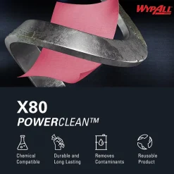 WypAll PowerClean X80 Cloth Cleaning Wipers, 16.8