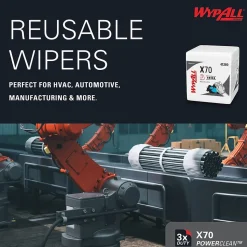 WypAll PowerClean X70 Fabric Cleaning Towels, 12, White, 12/Carton (4120050)