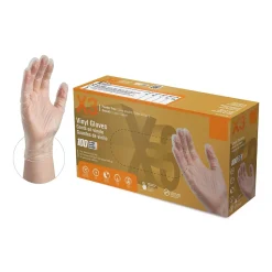 X3 Powder Free Vinyl Gloves, Latex Free, Clear, Large, 100/Box, 10 Boxes/Carton (GPX346100-CC)