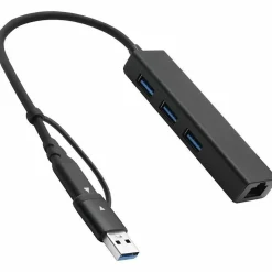 4XEM 3-Port USB-C & USB-A Hub, Black (4XUSBCAHUB3ATAA)