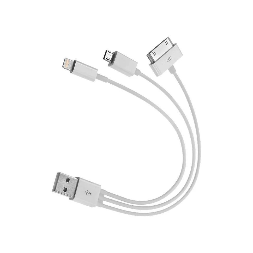 4XEM™ USB to Lightning/Micro USB Cable for iPhone/iPod/iPad/Galaxy (4XUSBMUSB830PIN)