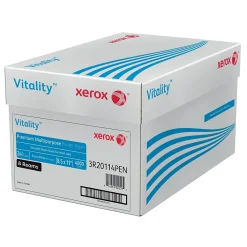 Xerox Vitality 8.5" x 11" Premium Multipurpose Paper, 24 lbs., 97 Brightness, 4000 Sheets/Carton (1001)