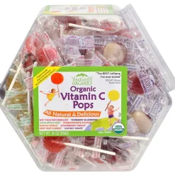 YumEarth Organic Vitamin C Pops Lollipops, Assorted Flavors (270-00023)