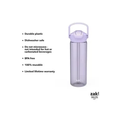 Zak! Liberty Plastic Water Bottle, 24 oz., Lavender (2598-X280)