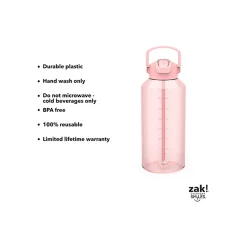 Zak! Liberty Plastic Water Bottle, 64 oz., Coral (2546-X270)